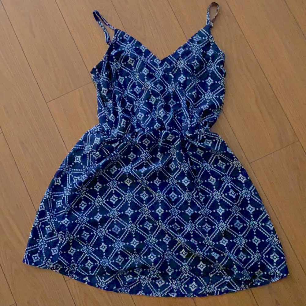 Blue and white dress